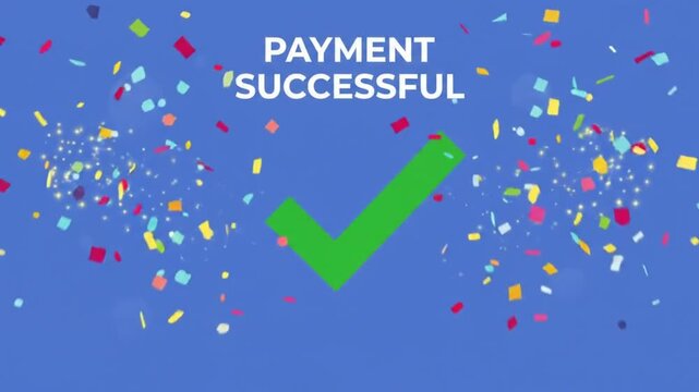 Digital invoice payment process animation showing a cursor clicking pay now with button checkmark appearing video displays digital appearing paid receipt professional transaction