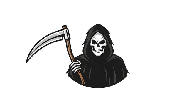 A spooky grim reaper illustration perfect for a happy halloween on october 31 celebration featuring a sharp scythe design