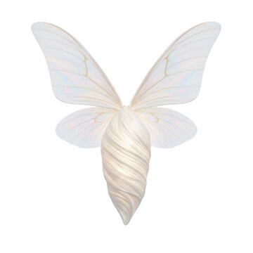Abstract White Fairy Wings with Swirling Texture