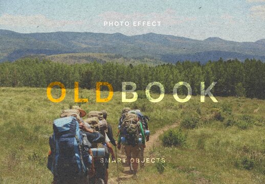 Old Book Print Photo Effect For Poster And Social Media Design