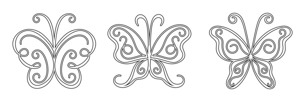Vector elegant ornamental flourish frame with decorative swirls and curly line art. Vintage trendy hand drawn border in outline style