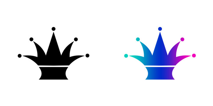 clown crown blue and black vector icon logo 