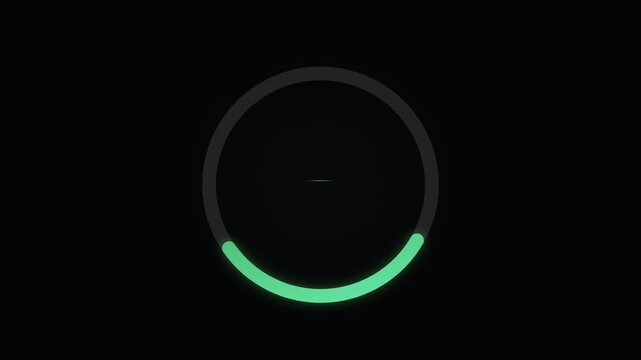 Digital loading progress bar glowing with vibrant green energy illuminating through the dark interface during software processing tasks inside a computer screen or application environment safely