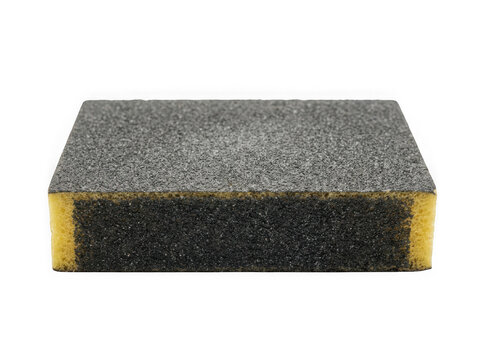 abrasive sanding sponge block for wood finishing tool isolated on transparent background