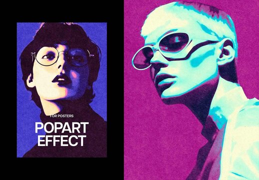 Vertical Pop Art Vintage Photo Effect For Poster And Print Design