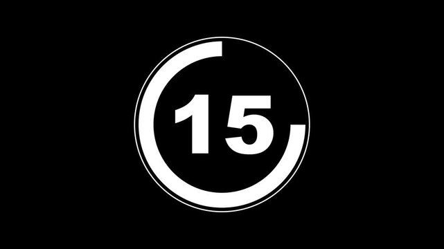 Circle countdown timer 20 seconds animation from 20 to 0 seconds, 20 Seconds countdown timer, Countdown timer, circle countdown animation for special deal Promotions. 4K alpha channel