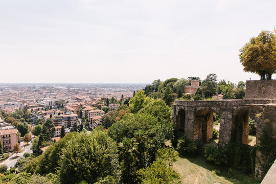 View of the new part of Bergamo, Italy.