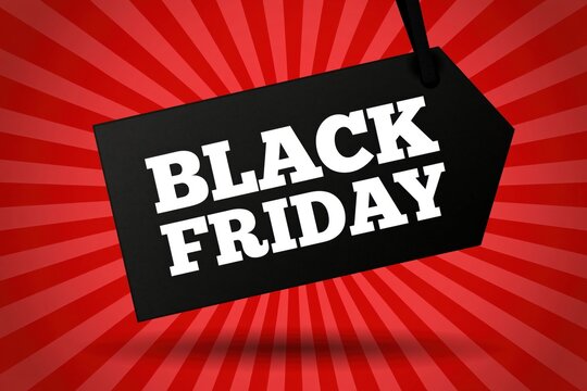 Black Friday sale web banner price tag shaped