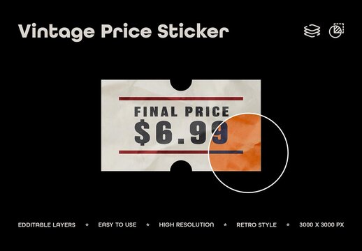 Vintage Price Sticker No 1 For Packaging And Branding Design