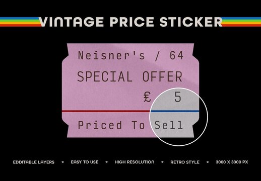 Vintage Price Sticker No 5 For Packaging And Branding Design
