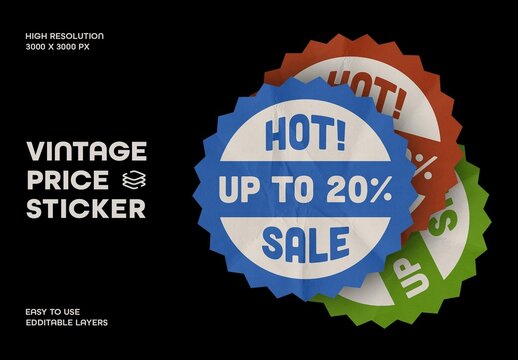 Vintage Price Sticker No 22 For Packaging And Branding Design