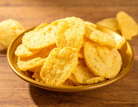 Traditional Golden Cake Rusk Pieces on a Decorative Plate