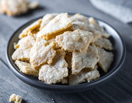 Traditional Homemade Sugar Cookies on a Black Ceramic Plate