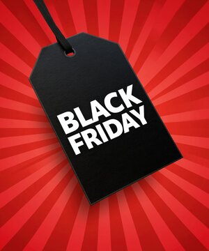 Black Friday sale web banner price tag shaped