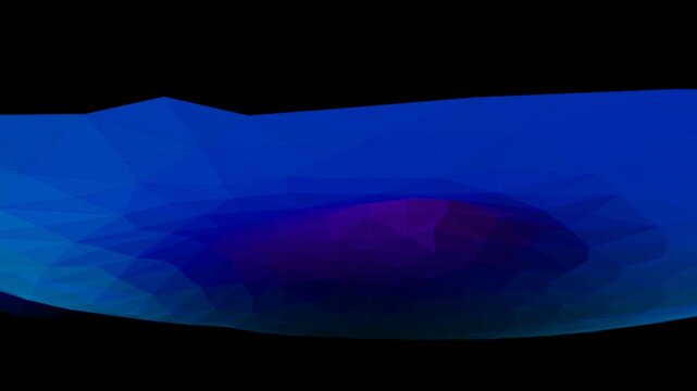 Abstract low poly background with blue and purple gradient colors on a dark black isolated surface
