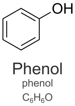Phenol (Carbolic Acid) Molecule Skeletal Formula Chemical Structure