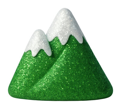 PNG Glittery green snow-capped mountains