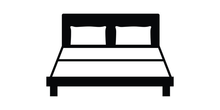double bed vector.