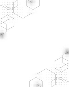 六角形とドットのテクノロジー背景 グレー 縦長 4:5