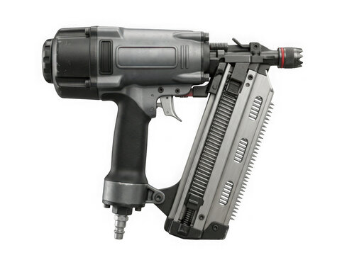 pneumatic brad nailer brad nail gun power tool isolated on transparent background