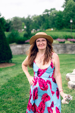  woman walking in the park