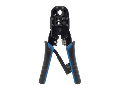 metal crimping tool crimper hand tool for electricians isolated on transparent background