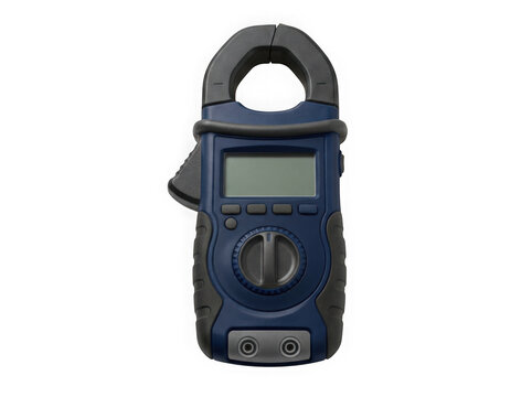 digital clamp meter electronic testing and measurement instrument isolated on transparent background