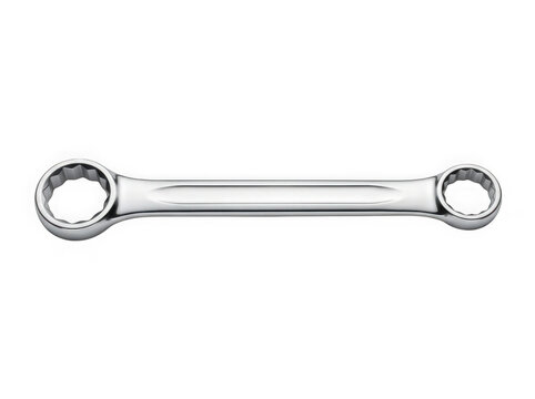 metal combination wrench open end and box spanner isolated on transparent background