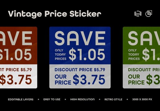 Vintage Price Sticker No 33 For Packaging And Branding Design