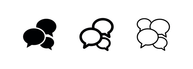 Multiple speech bubbles icon set. Chat, conversation, or communication symbol for social media. © liubomir118809