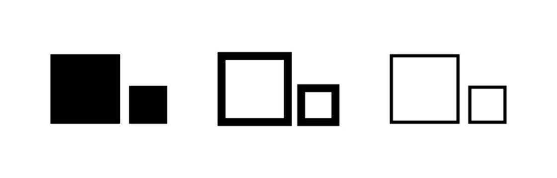 Responsive design or size comparison icon set. Adapting to different screen sizes.