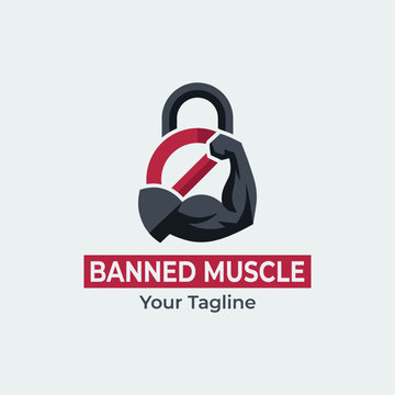 This logo portrays a stylized arm flexing while encircled by a lock, visually signifying a resistance to negative influences within the fitness industry and promoting healthy choices.
