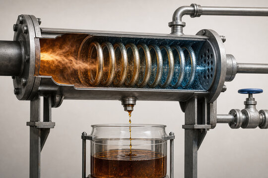 Pyrolysis Oil Condensation in Industrial Coil Condenser