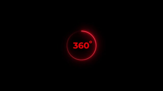 360 degree view icon animation, Icon 360&deg; animation with optional lama matte. Chroma key included. 360 degree view icon animation on a black background.