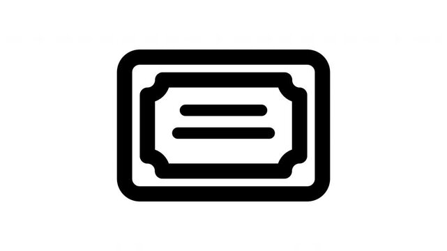 certificate animated Line Icons Premium 4K, Modern Minimal Outline Motion Graphics Collection