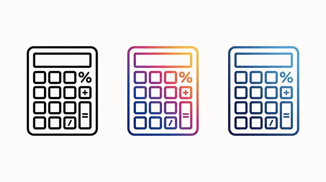 vector illustration of a calculator with numbers