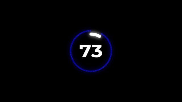 80 seconds countdown, Analog of simple clean timer motion graphic with text numbers.80 to 0 seconds countdown timer with analog clock icon animation on transparent background