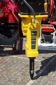 Epiroc SB 452 hydraulic breaker construction equipment on display