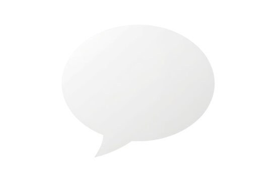 Glossy white oval speech bubble