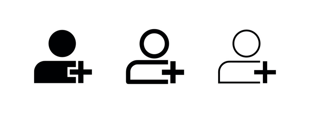 Add User Icon Set - New Account and Friend Request Symbol for User Management