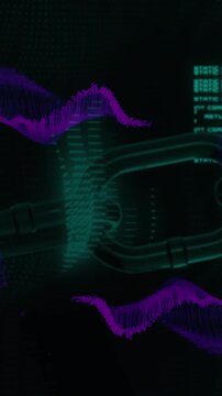 Animation of online security chain, networks and data processing