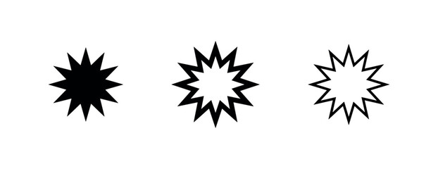 Starburst icon set. Explosion, comic burst, highlight symbol. Attention or impact sign vector illustration. © liubomir118809