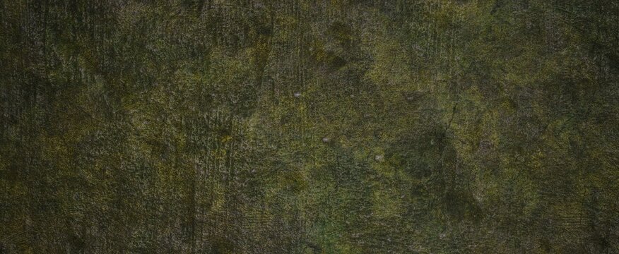 a dark green, grungy, and heavily textured surface. The texture is irregular, resembling aged concrete, moss, or distressed fabric with faint linear patterns and subtle cracks