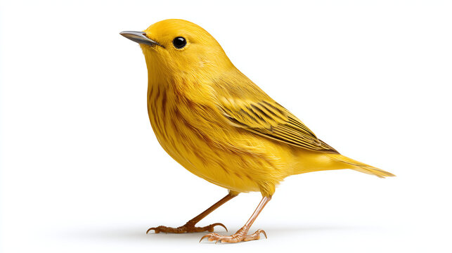 Yellow Warbler bird Setophaga petechia isolated on white background cut