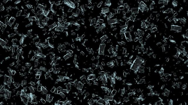 Broken Glass Heart Explosion Isolated Alpha channel Animation, Shattered Crystal Heart Particles Valentine's Love and Breakup Music Videos Overlay Motion design Element