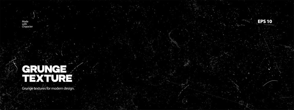 Grunge grain scratched texture black background. Noise speckle noise textured paper with distress effect. Vintage old film design backdrop. Vector isolated illustration