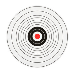 Concentric circles target with red bullseye isolated on transparent background © maximon4ik