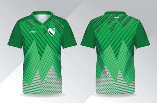 abstract green and gray sport jersey for football and soccer shirt template