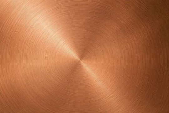 Brushed copper surface with fine circular grain
