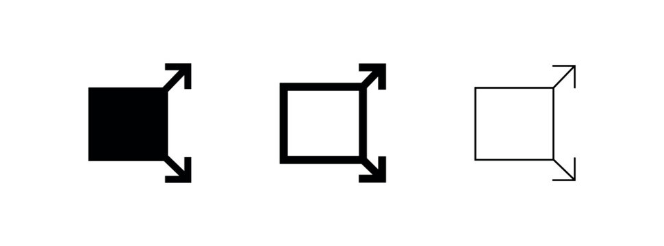 Expand icon vector set. Maximize and fullscreen symbol for resizing windows